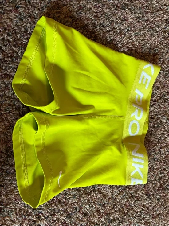 Nike Women's Neon Yellow Athletic Shorts