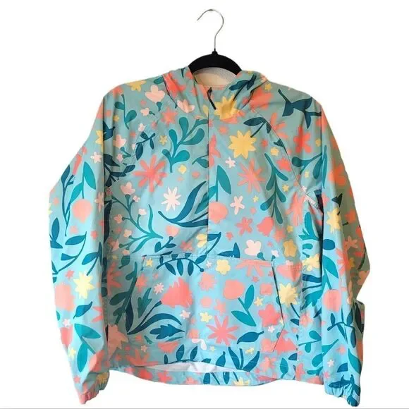 Nike Repel Golf Floral Blue Packable Anorak Women's Size S