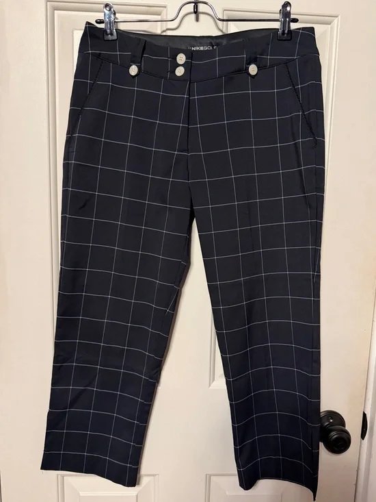 NikeGolf Audrey Dri-Fit Plaid Cropped Golf Pants Size 4