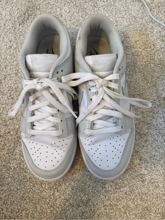 Nike White and Light Gray Low-Top Sneakers - Neutral Colorway
