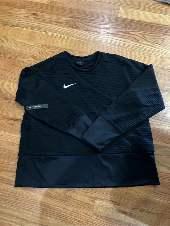 Nike Black Ribbed Crewneck Sweatshirt with Clemson Tigers Logo Sz M NWT