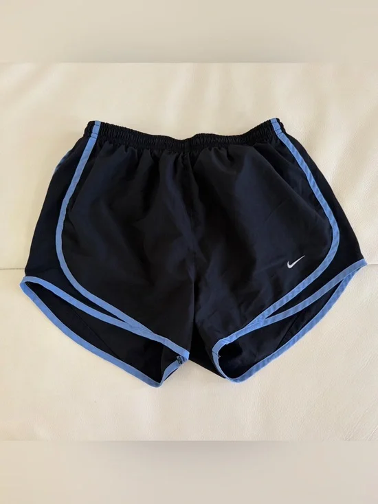 Nike Black Athletic Shorts with Light Blue Trim