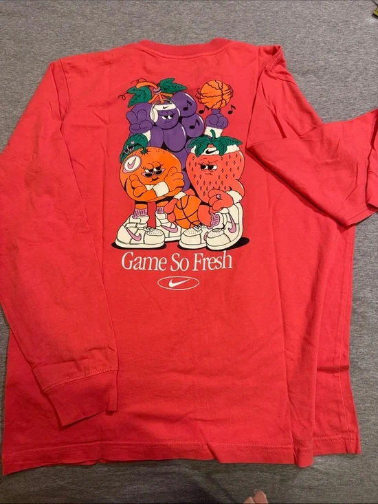 Nike Red Long Sleeve Swoosh Hoops Tee