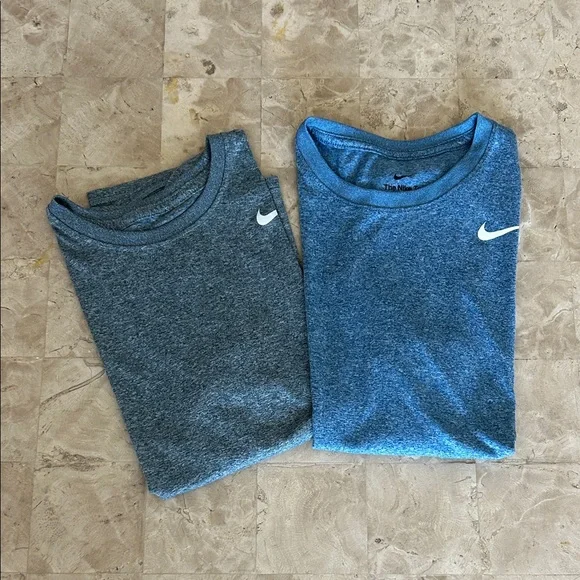Pair of Nike Athletic Tee Shirts‎ Heather Blue /Heather Green Women’s Size S