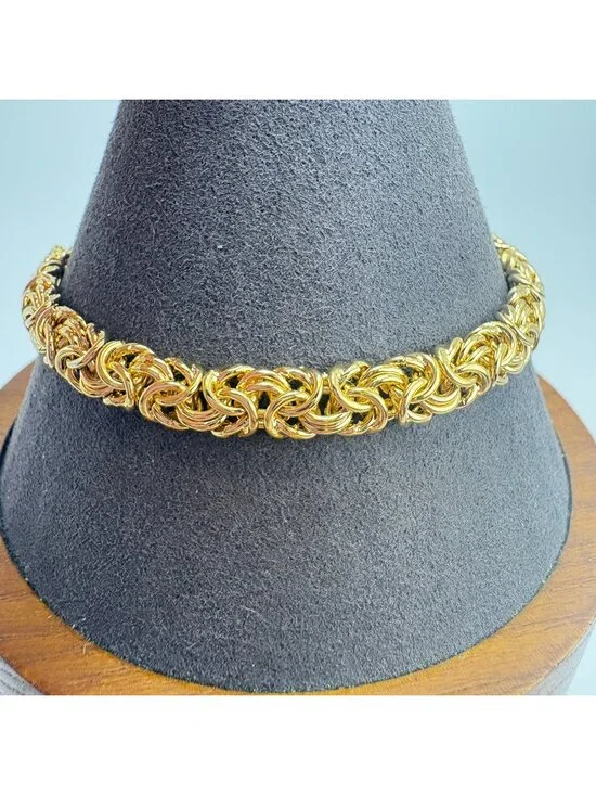 VTG 12K Gold Filled Byzantine Link Bracelet .25