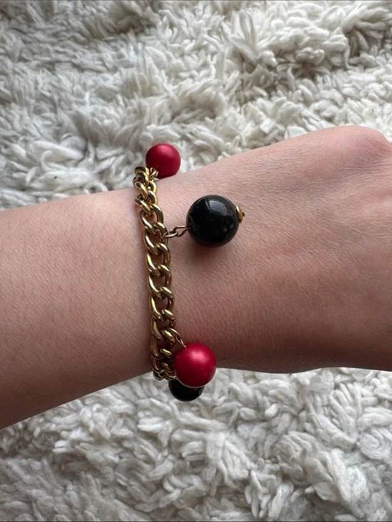 Red‎ and Black Charm Bracelet