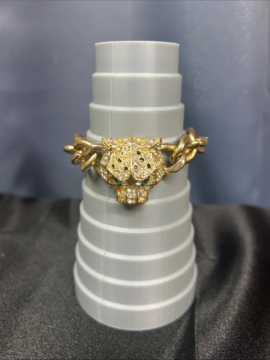 Gold-Tone Panther Chain Bracelet with Crystal Accents By Sofia
