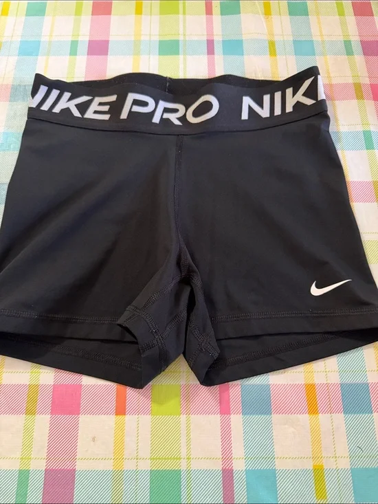 Nike Black Women's Pro Running Compression Shorts with Branded Waistband XS