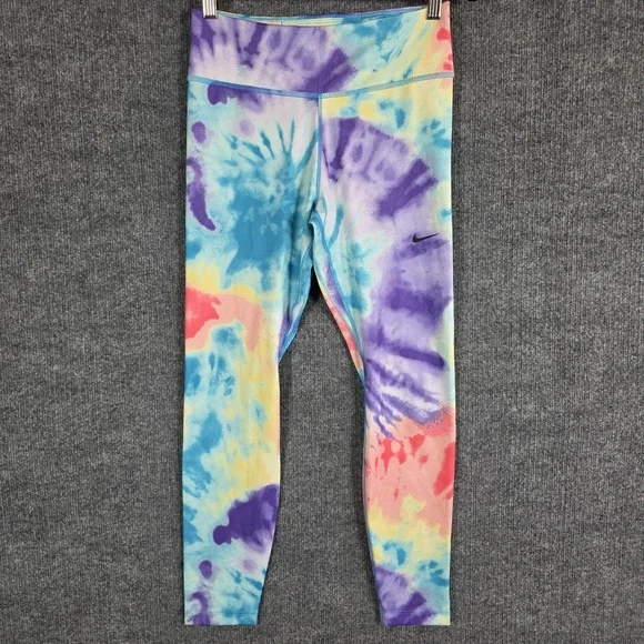 Nike Dri-FIT Women's Medium Tie Dye Leggings Capri Yoga Gym Running‎ Ankle Pants