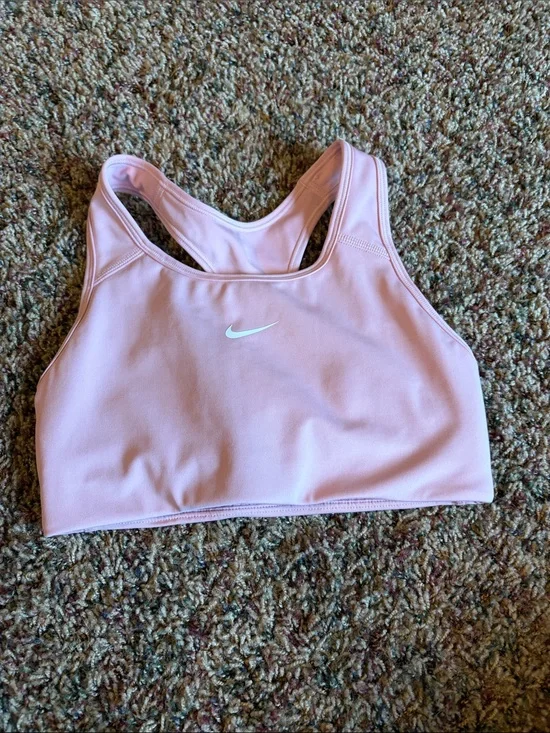 Nike Pink Sports Bra with White Swoosh