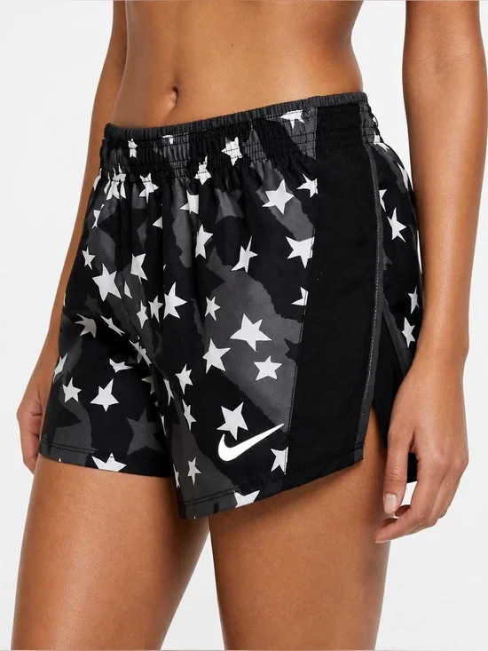 Nike | Dri-Fit 10K Americana Running Shorts in Black/White/Grey Star - Size XS