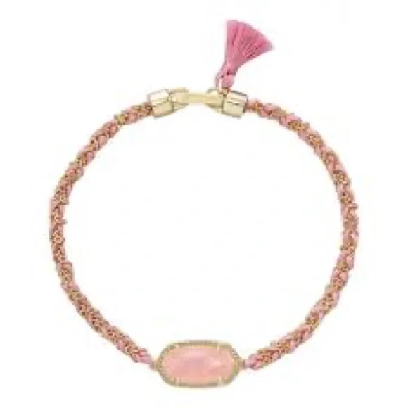 Kendra Scott Pink and Gold Elaina Braided Bracelet