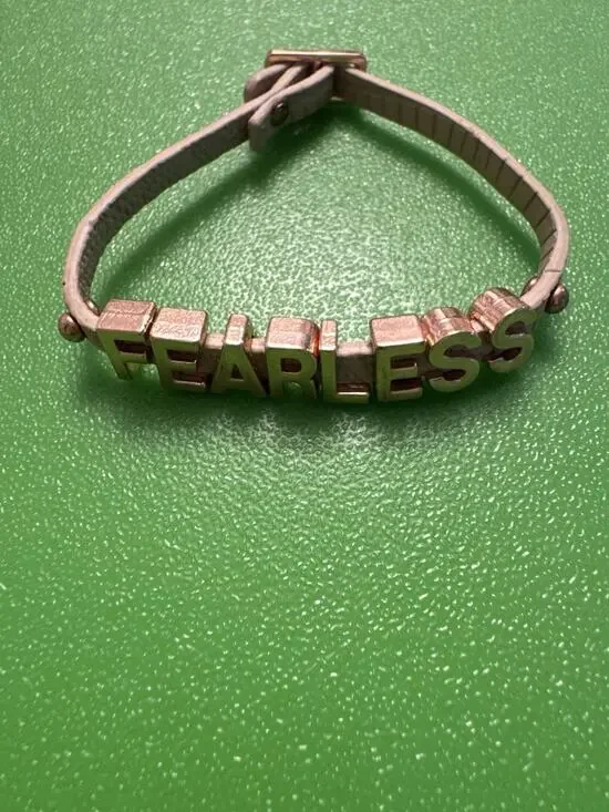 Fearless Bracelet Charm Buckle Rose Gold Costume Jewelry Faux Leather