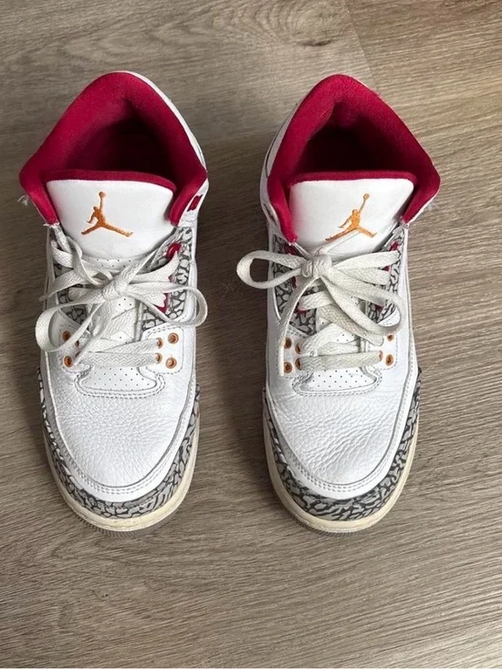 Nike Air Jordan 3 White Red Gold Elephant Print Sneakers