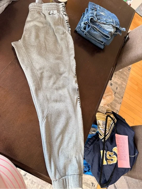 Nike  Gray Fleece Joggers with Side Logo