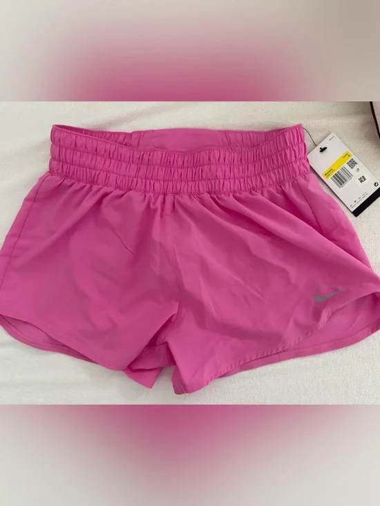 Nike Women's Hot Pink DriFit Athletic Shorts with Smocked Waist