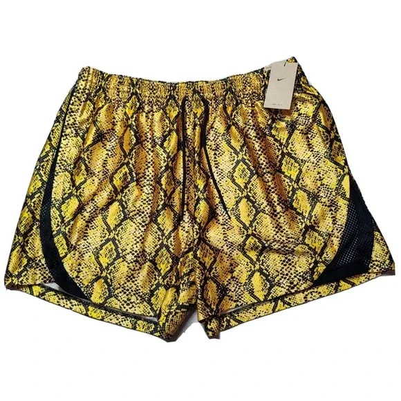 NIKE FLY Women 2XL Vivid Sulfur DRI-FIT Loose Snake Print Basketball Shorts NEW‎