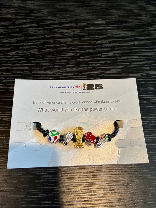 FIFA World Cup 2026 Charm Bracelet with Gold Trophy Charm