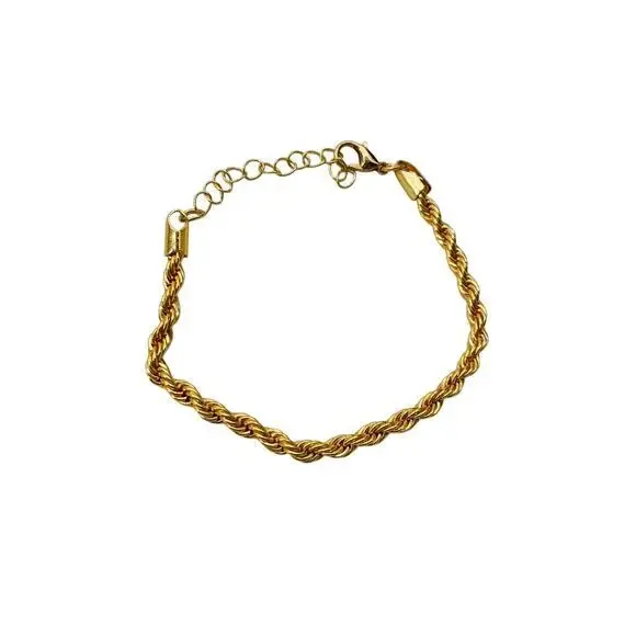 Gold‎ tone braided chain bracelet