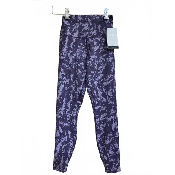 Nike One High Rise Leggings - Purple Pattern Size Small Dri Fit