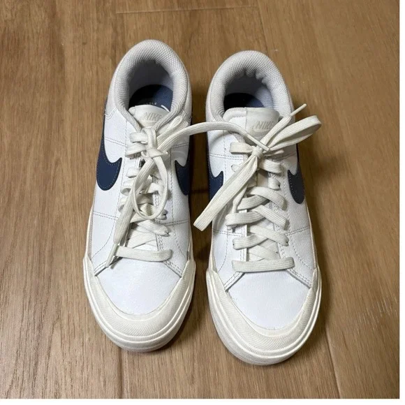Nike Court Legacy Lift Men's Low Top Leather Lace Up White/Blue DM7590-104