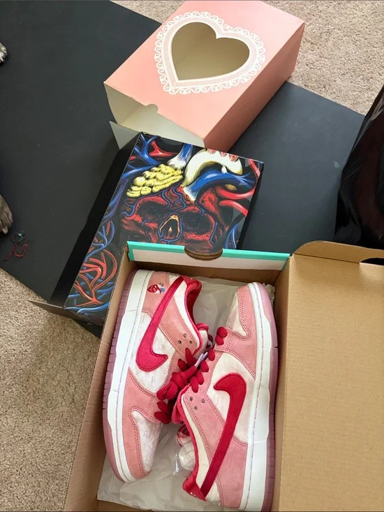Nike Women's Pink and Red Suede Low-Top Sneakers | Strangelove