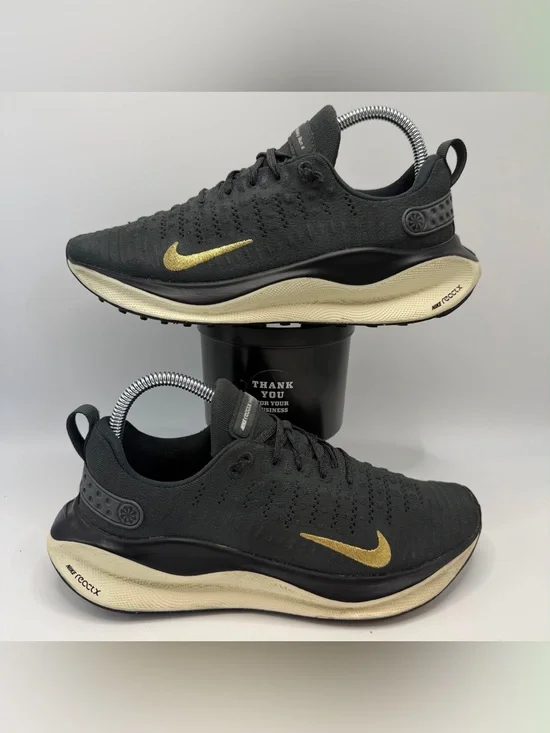 Nike ReactX Infinity Run 4 Women’s 8.5 Black Gold Running Shoes DN2670-006