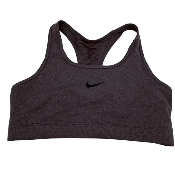 Nike Gray Dri-Fit Swoosh Racerback Sports Bra Size Large