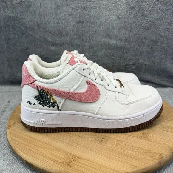 Nike Air Force 1 SE Catechu Shoes Womens Size 7.5 White Pink Sneakers CZ0269-101