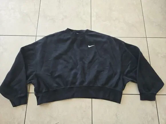 Nike Sportswear Essential Fleece Crewneck Crop Sweatshirt Sz L