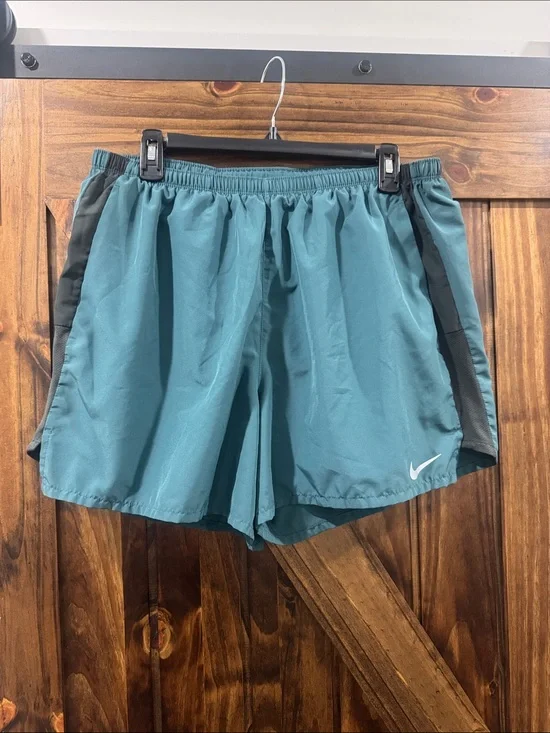 Nike Teal Athletic Running Shorts with Black Trim