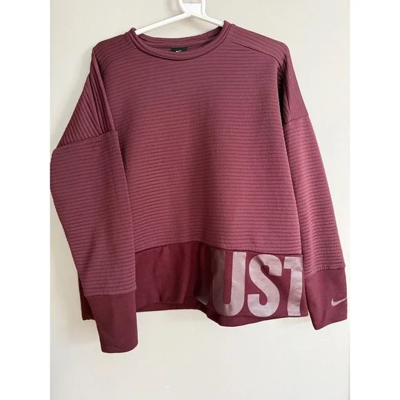 Nike Dri-Fit Training  long sleeve ribbed sweatshirt size M Oversized Boxy Fit