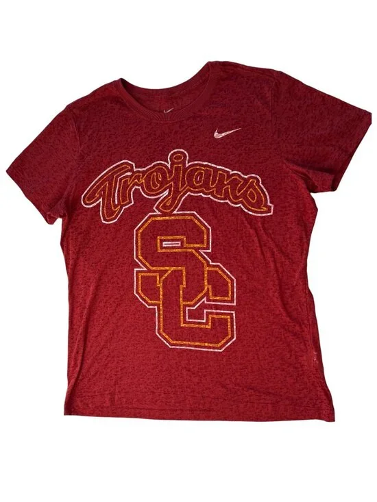 Nike USC Trojans T Shirt, Red. Size women's XL.  Short Sleeve Collegiate