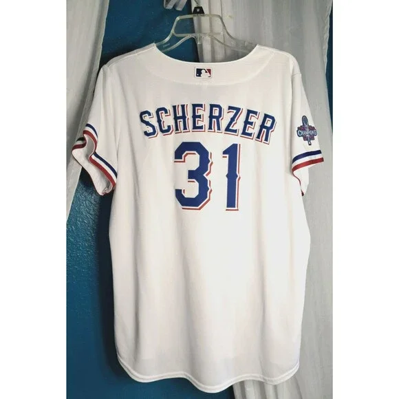 Nike 2023 World Champions Texas Rangers Max Scherzer Womens Jersey MLB SZ XXL