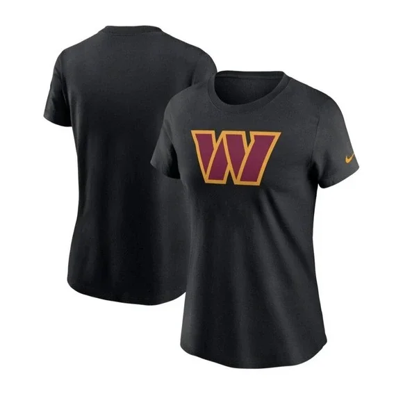 Nike Washington Commanders Women's XL Black NFL‎ Team Short Sleeve Logo Tee NWT