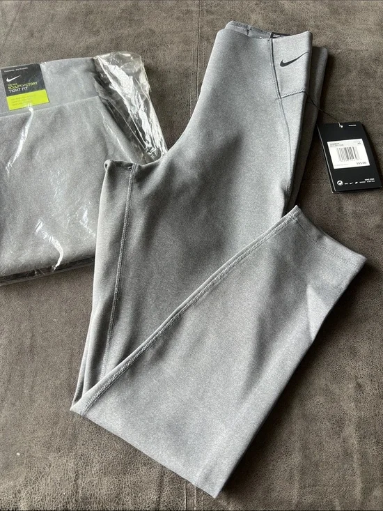 NEW! WMNS. Nike HR Gray Performance Leggings with Subtle Swoosh. Sculpt. XS