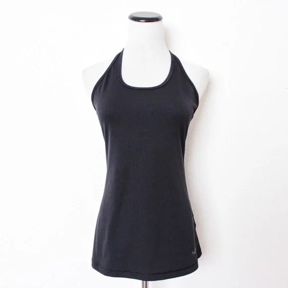 Nike Dri-Fit Slim Fit Black Ribbed Tank Top