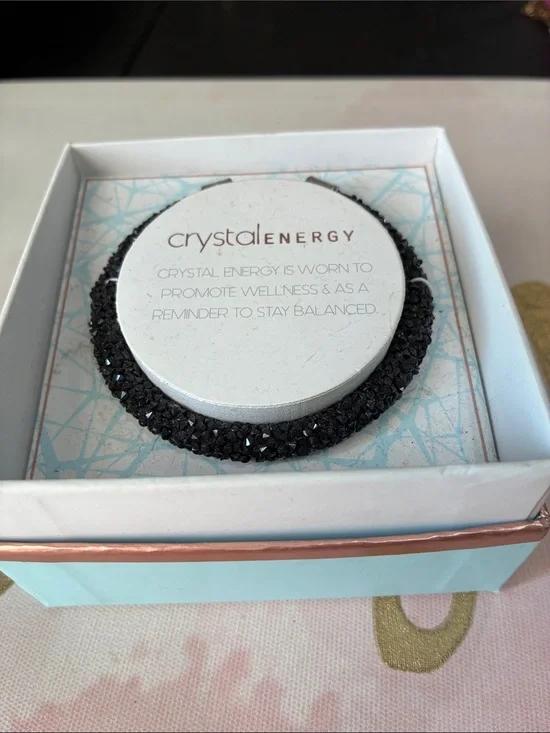 Crystal energy Black Crystal Cuff Bracelet