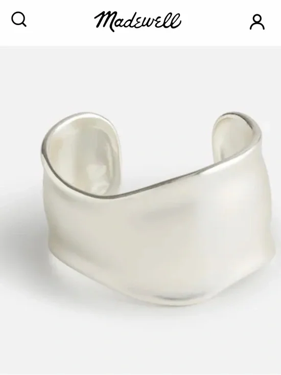 Madewell Silver Sculpted Cuff Bracelet