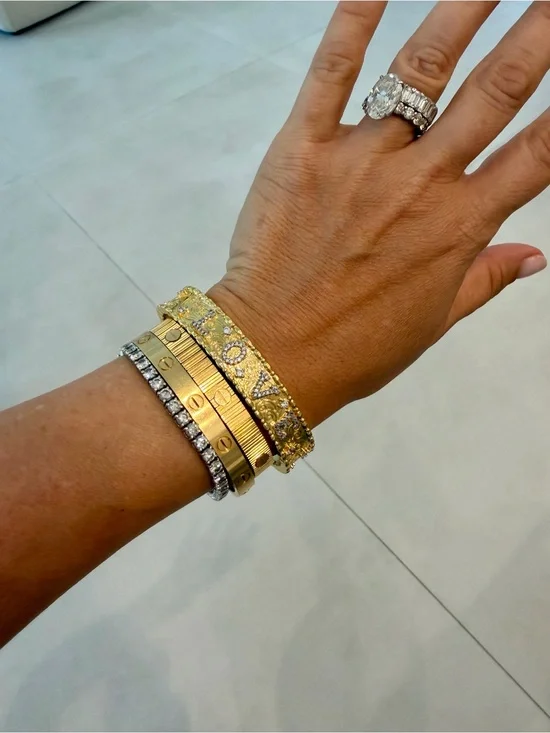 Gold LOVE LETTER  and Bracelet - Luxury Women Jewelry
