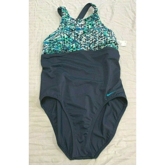 NIKE WOMENS ONE PIECE SWIMSUIT SIZE L STYLE NESS 8387