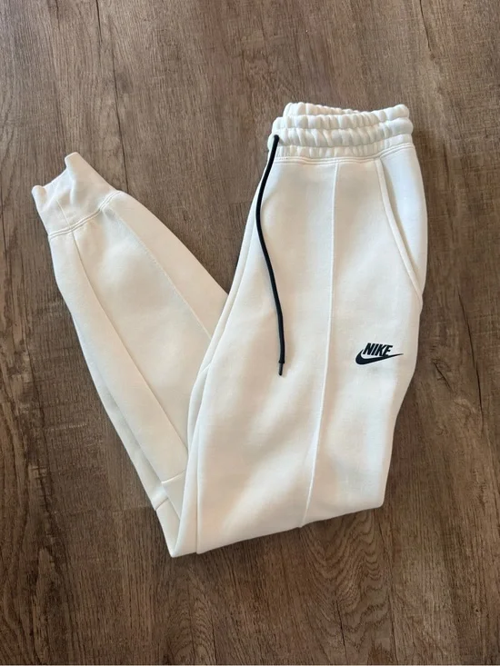 Nike Cream Fleece Joggers with Black Drawcord