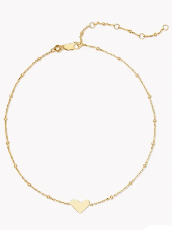 Kendra Scott Ari Heart Chain Anklet in 18k Yellow Gold Vermeil