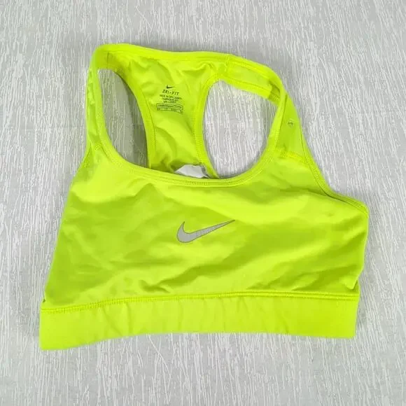 Nike Dri Fit Sports Bra Womens Extra Small Yellow