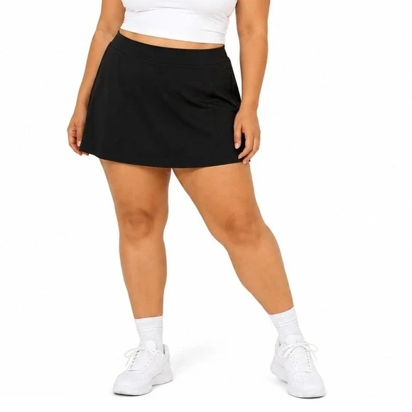 Nike Dri-FIT Solid Performance Golf Tennis Skort Black Athletic Pockets Size 14