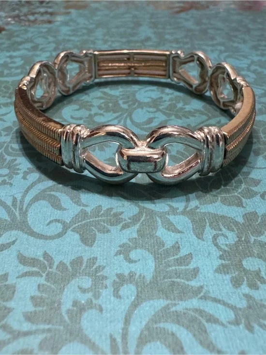 VINTAGE NAPIER TWO TONE STRETCH BRACELET