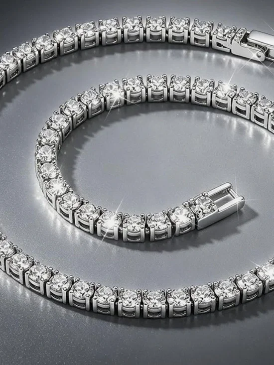 Sterling Silver Cubic Zirconia Tennis Bracelet - Silver C50