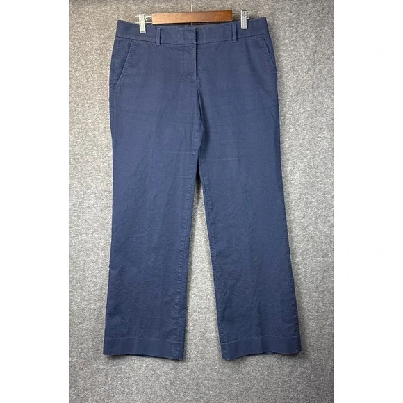 Tory Burch Navy Blue‎ Straight Leg Stretch Pants Womens Size 8 Career Trousers