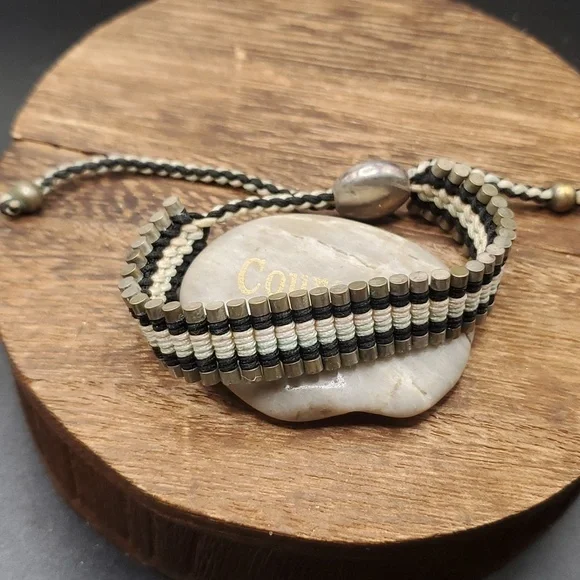 S925 sterling B3134 native crotchet survivalist‎ heavy duty ritual bracelet