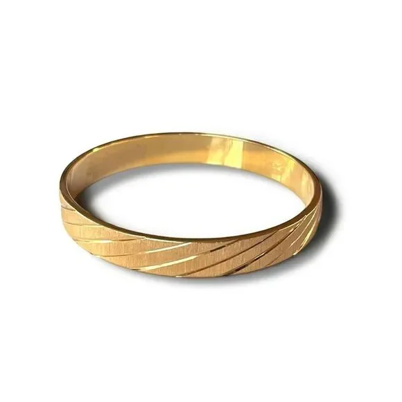 Vintage Monet Brushed Gold Bangle Bracelet